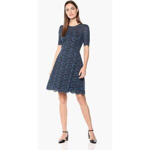Lark & Ro Half Sleeve Lace Fit & Flare Dress